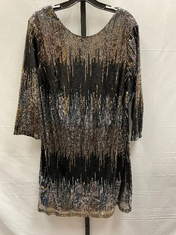 Black & Gold Dress Party Midi Cato, Size 1x