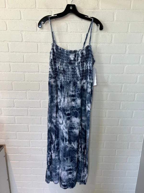 Blue & White Dress Casual Midi Old Navy, Size L