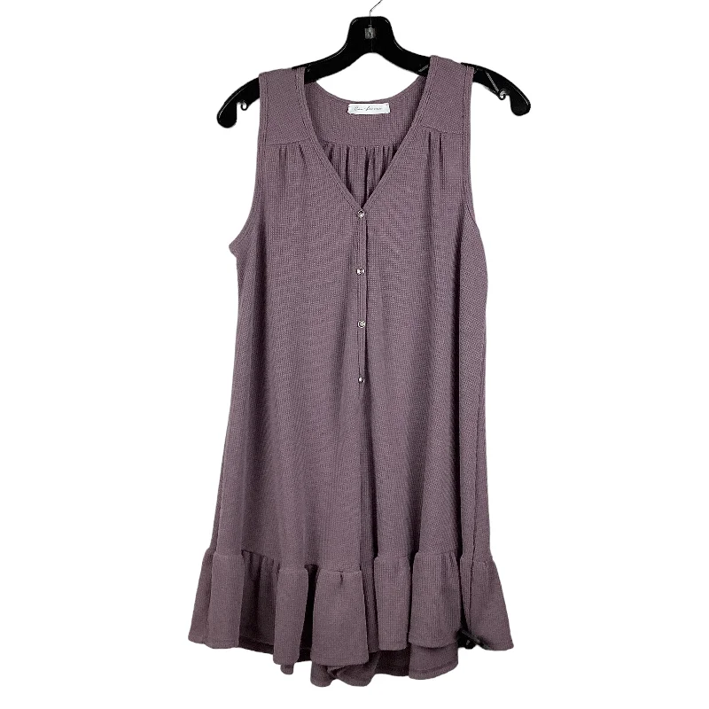 Purple Dress Casual Midi Ces Femme