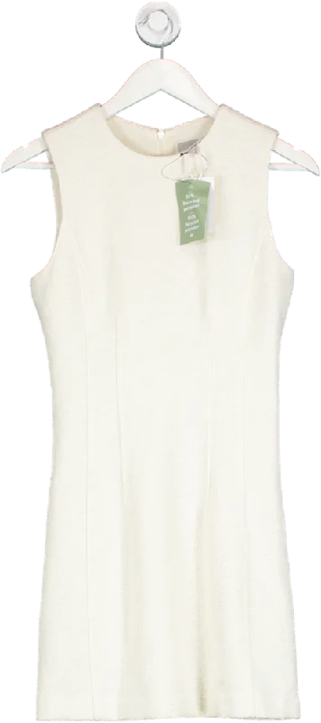 H&M Cream Boucle Sleeveless Mini Dress UK XS