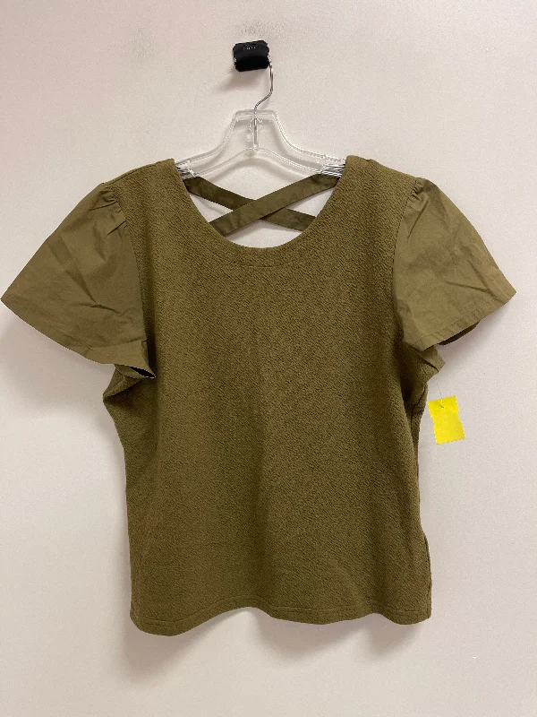 Top Short Sleeve By Anthropologie In Green, Size: Xl