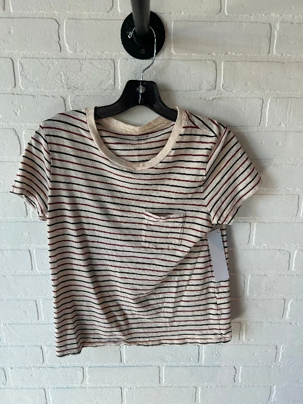 Top Short Sleeve By Madewell In Red & Tan, Size: S