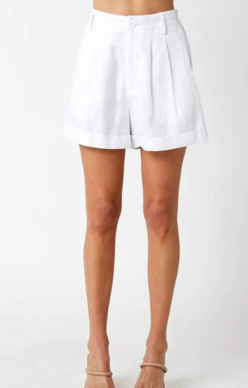 Linen Short In White