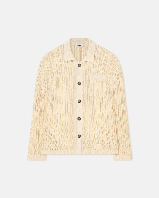 Jiske - Crochet Shirt - Creme