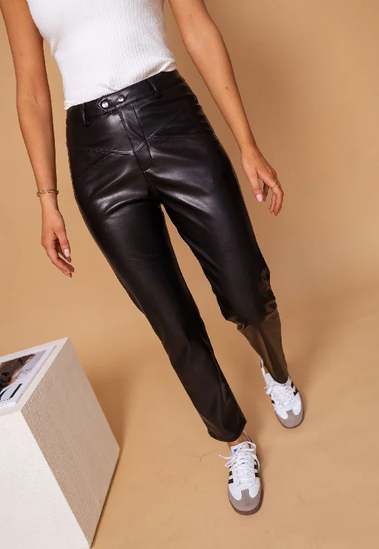 Black Berny Faux Leather Pants