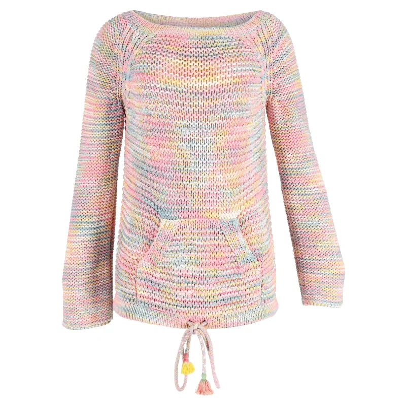 Chloé Loose Crochet-Knit With Pockets Sweater in Multicolor Cotton