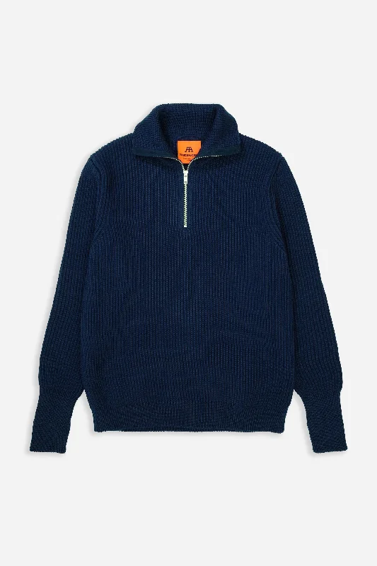 Navy Half Zip Royal Blue