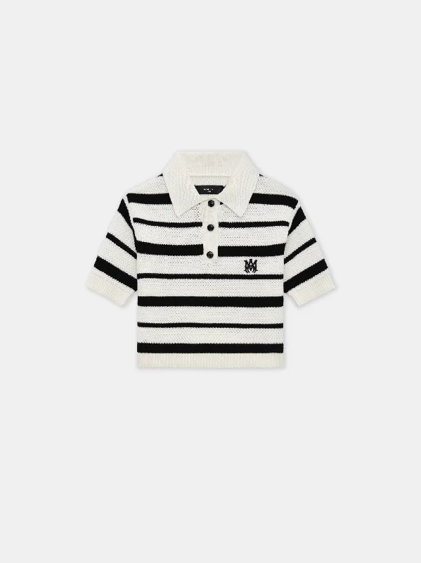 WOMEN - WOMEN'S MA STRIPED POLO - Black Alabaster